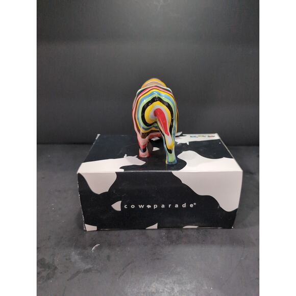 Cow Parade Striped Cow Figurine, Westland Giftware, #11255, Box & Tag - Picture 5 of 11